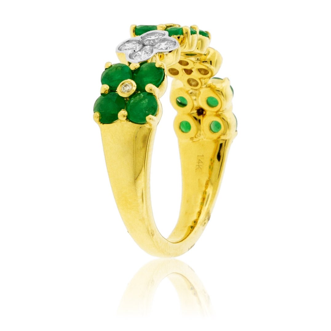 14KY Diamond & Emerald Ring - Park City Jewelers