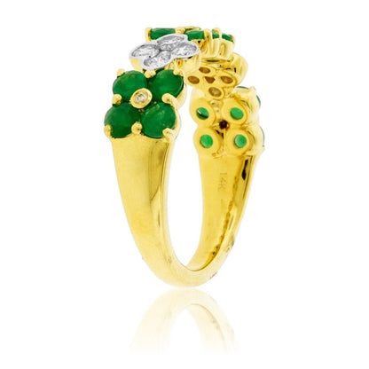 14KY Diamond & Emerald Ring - Park City Jewelers