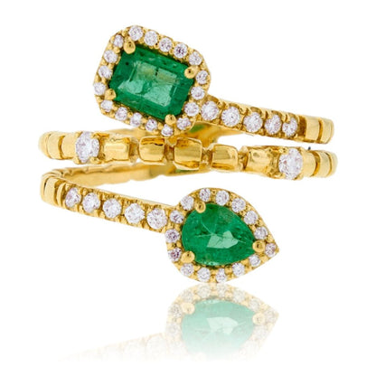 14KY Diamond & Emerald Ring - Park City Jewelers