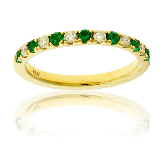 14KY Diamond & Emerald Ring - Park City Jewelers