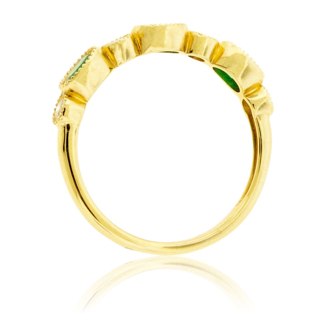 14KY Diamond & Emerald Ring - Park City Jewelers