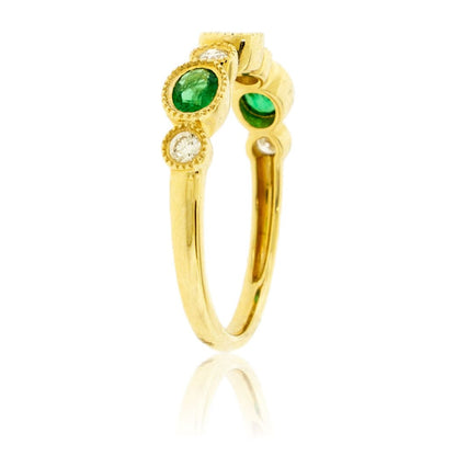 14KY Diamond & Emerald Ring - Park City Jewelers