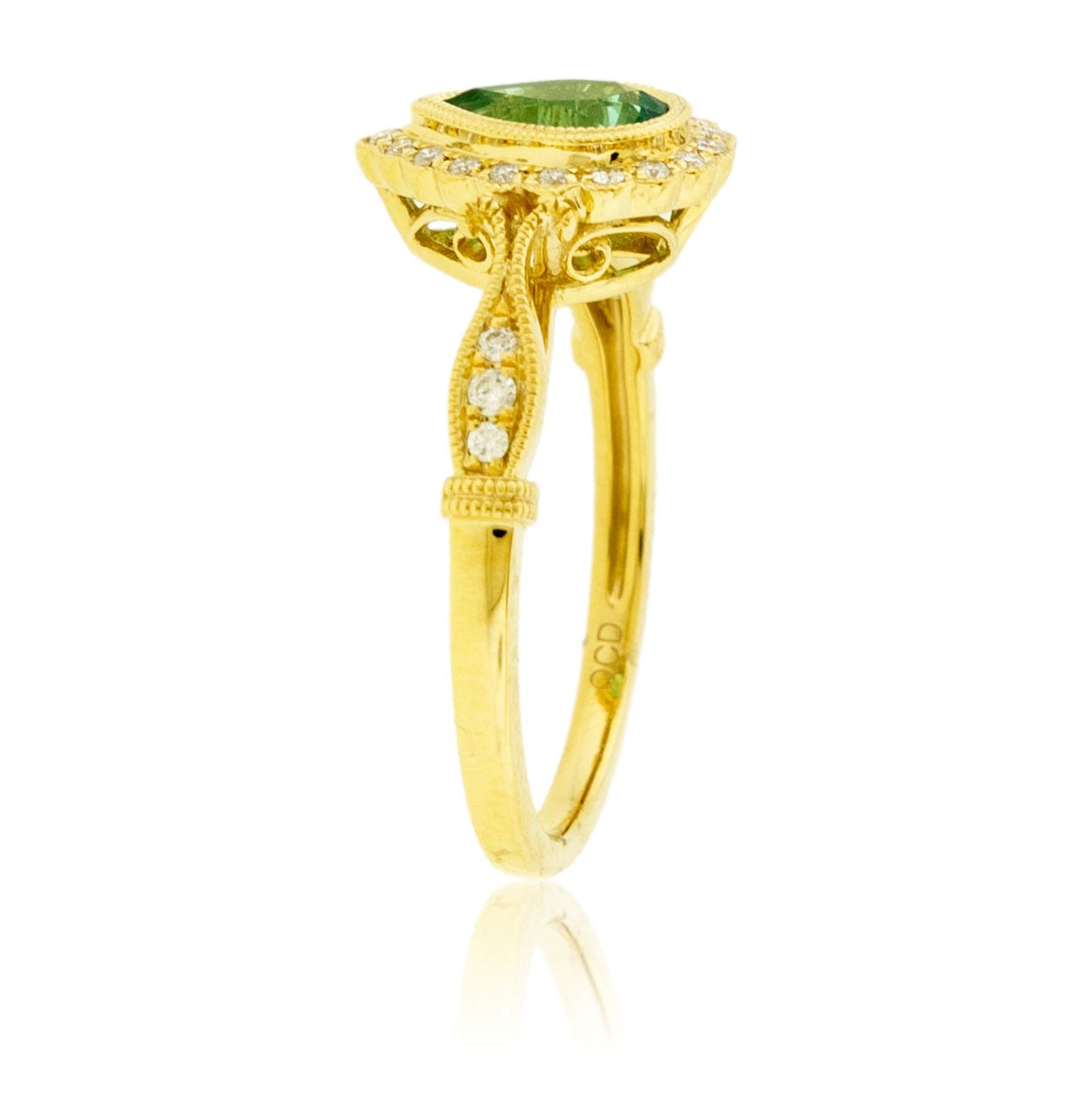 14KY Diamond & Mint Emerald Ring - Park City Jewelers