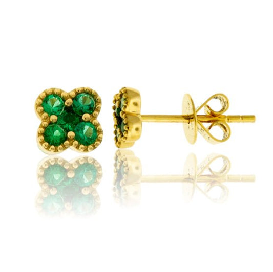 18KY Emerald Stud Earrings - Park City Jewelers