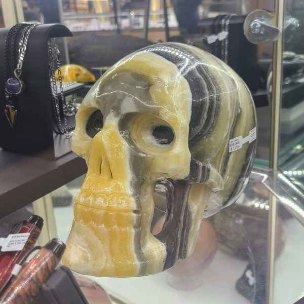 Large Onyx Crystal Skull Carving