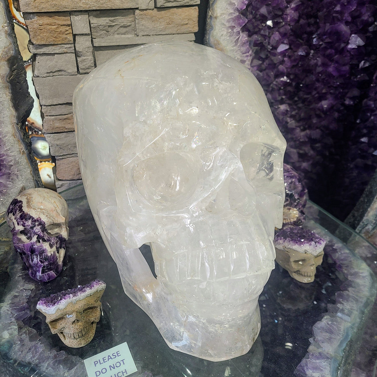 Large Quartz Skull Carving