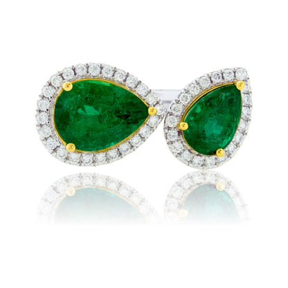18KWY Diamond & Emerald Ring