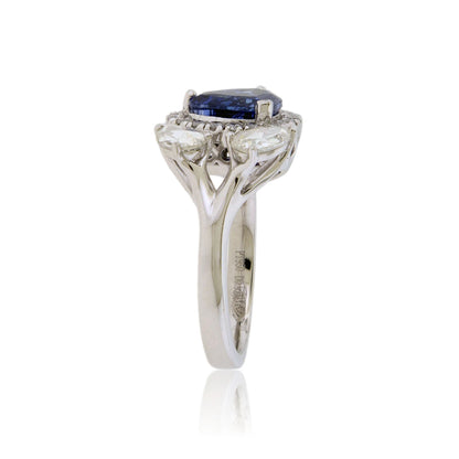 Platinum Sapphire & Diamond Ring