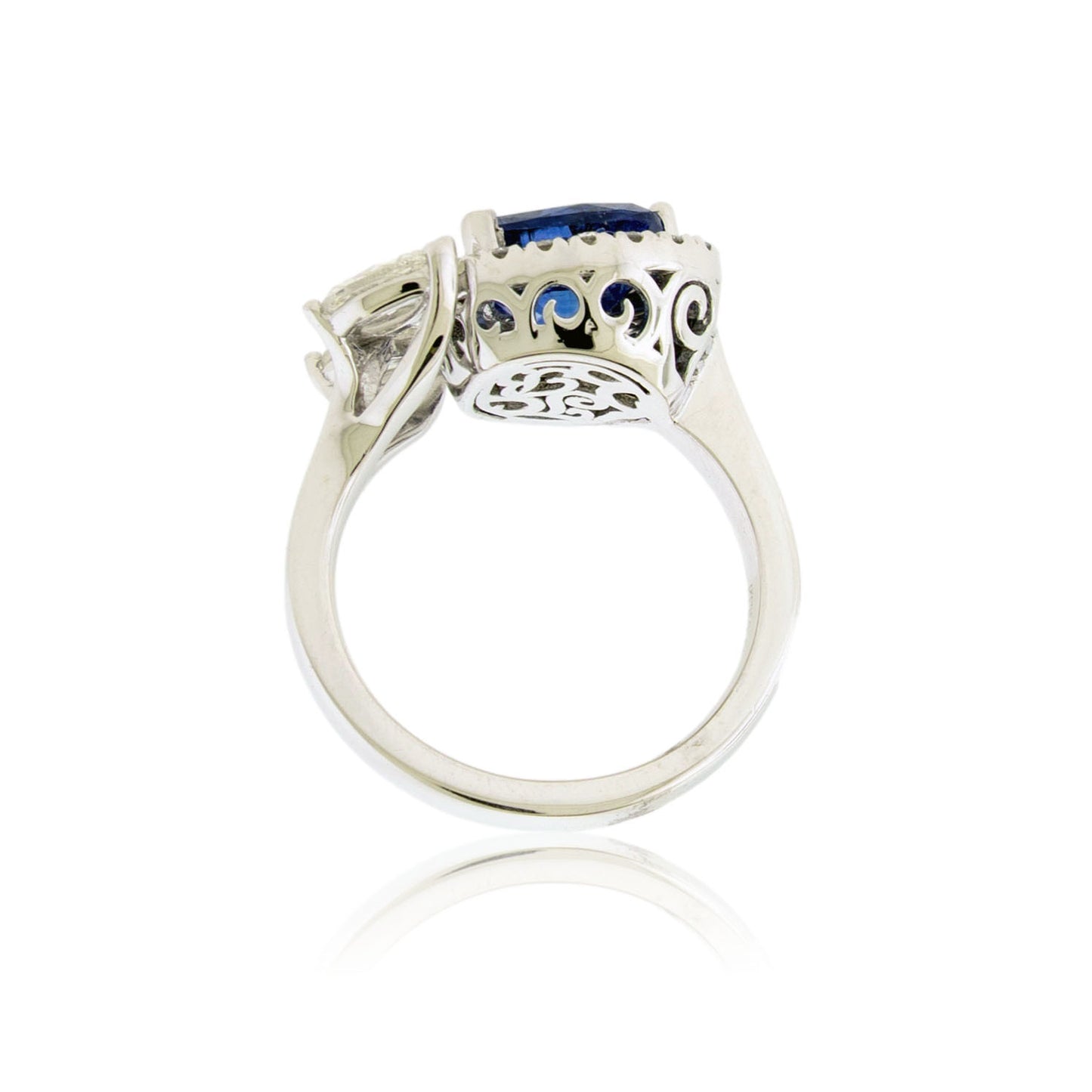 Platinum Sapphire & Diamond Ring