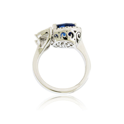 Platinum Sapphire & Diamond Ring
