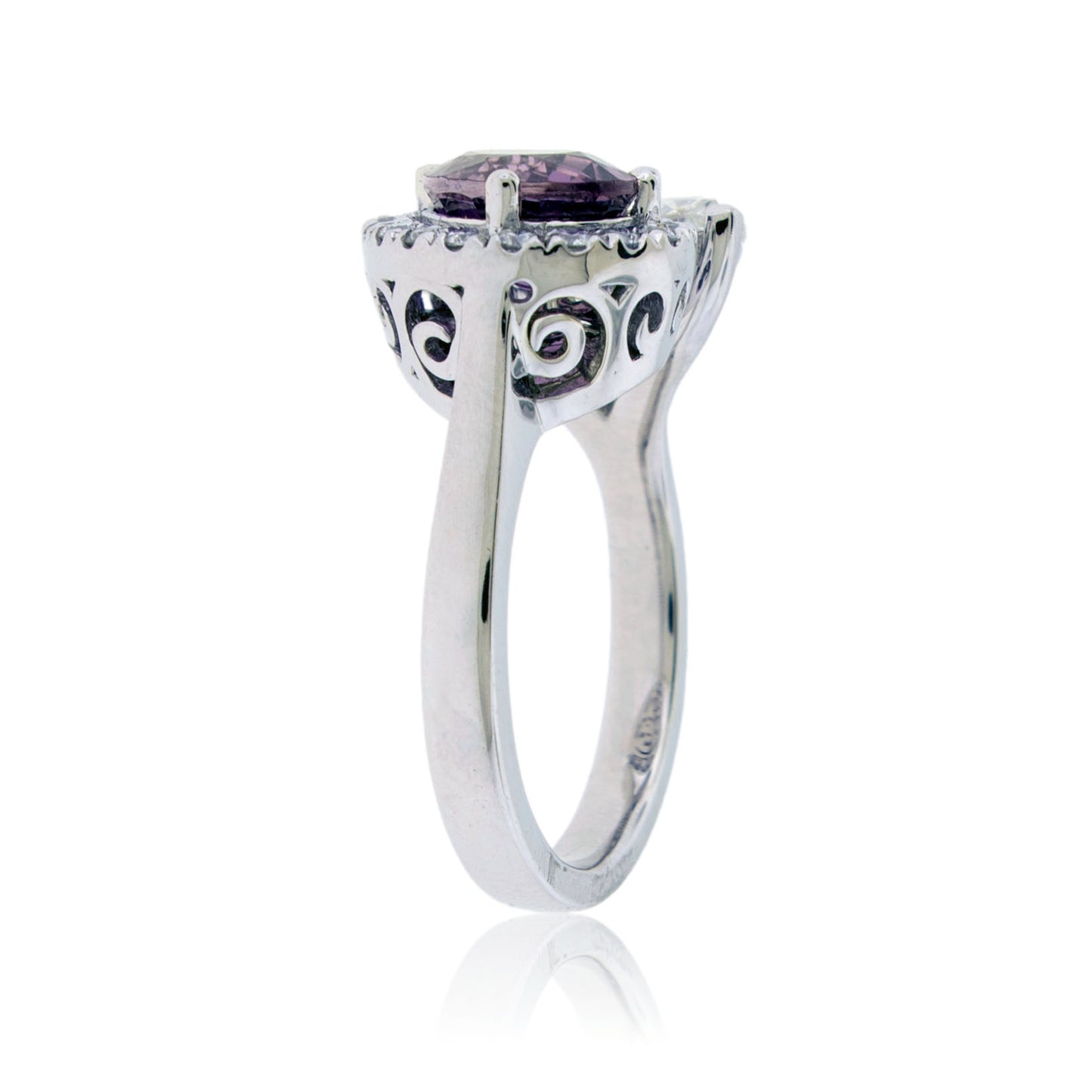 Platinum Pink Purple Sapphire & Diamond Ring