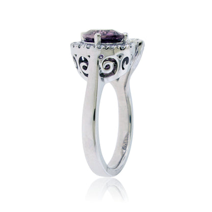 Platinum Pink Purple Sapphire & Diamond Ring