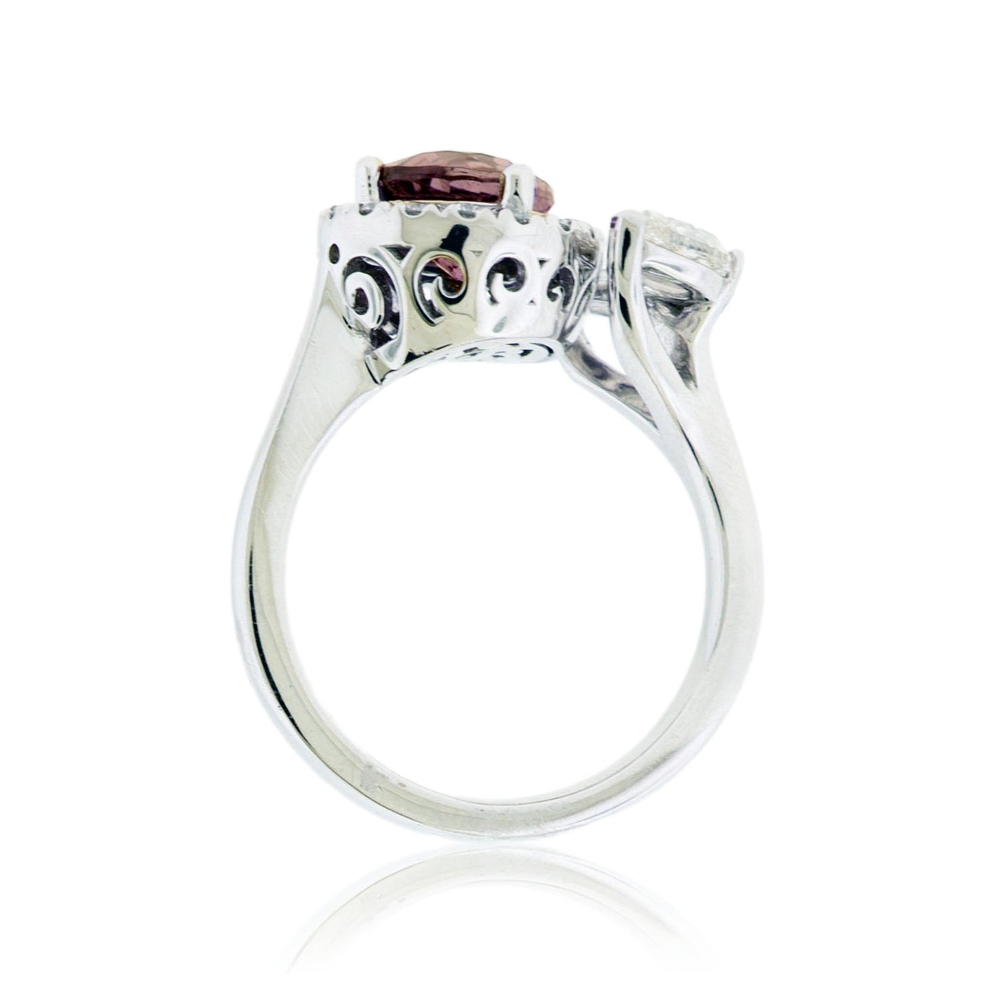 Platinum Pink Purple Sapphire & Diamond Ring
