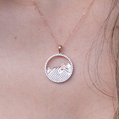 Park City Jewelers Circle Mountain Pendant