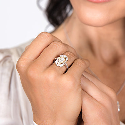 Natural round cut black onyx engagement ring 14k white gold halo diamo –  WILLWORK JEWELRY
