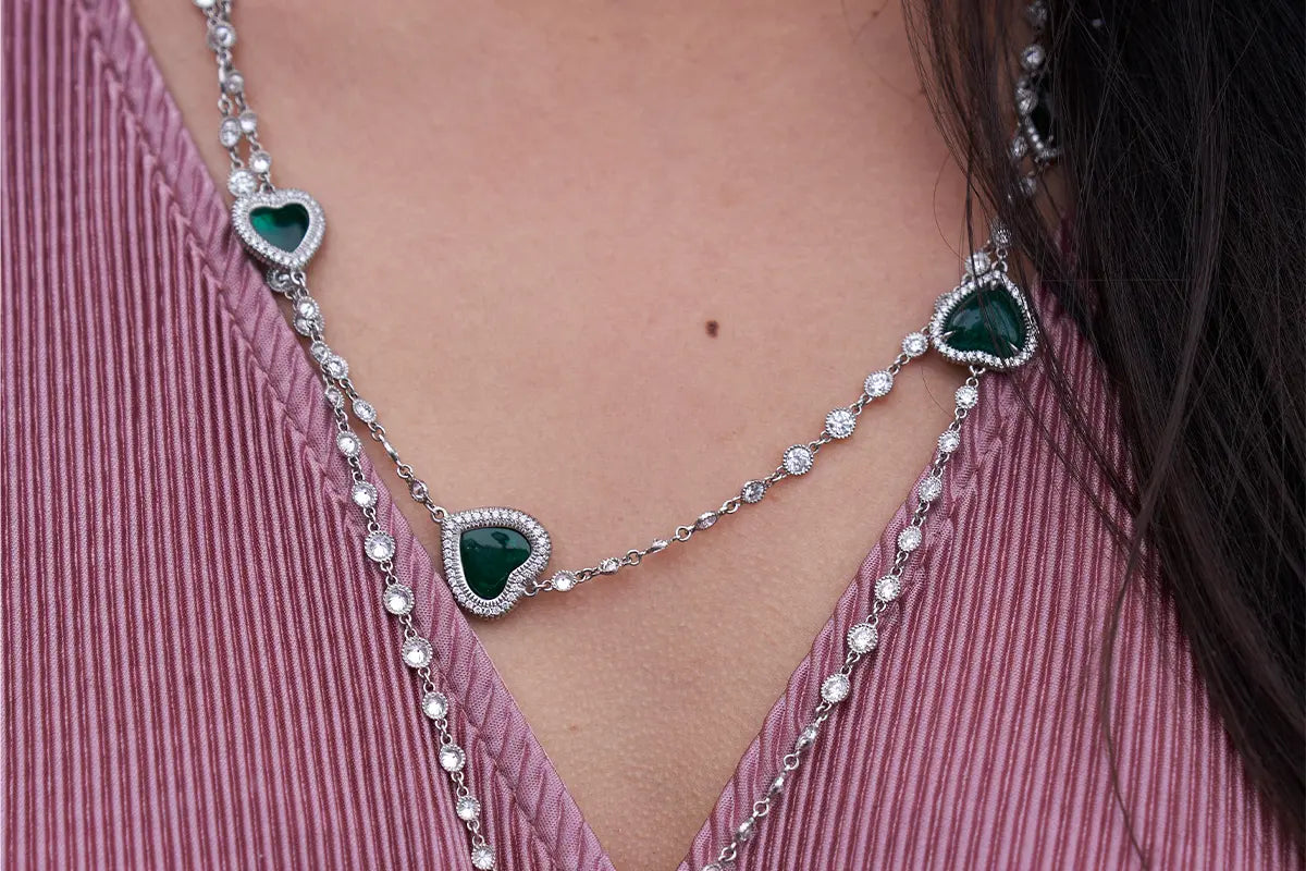 Heart Shaped Emerald Necklace from Park City Jewelers