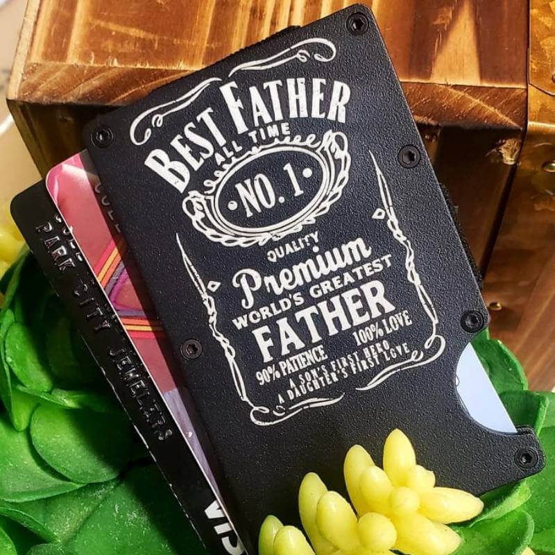 Customized engravable metal wallet - Park City Jewelers. 