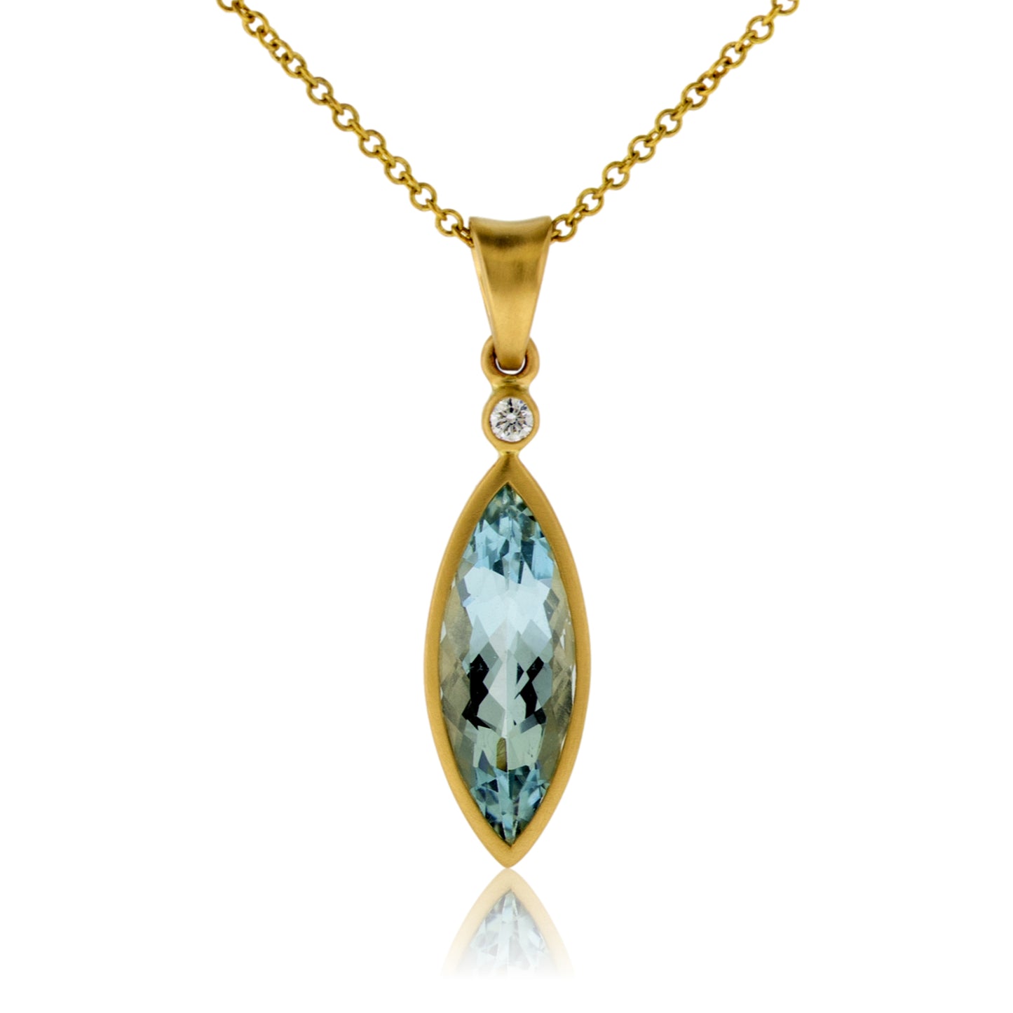 Aquamarine Marquise Bezel Pendant