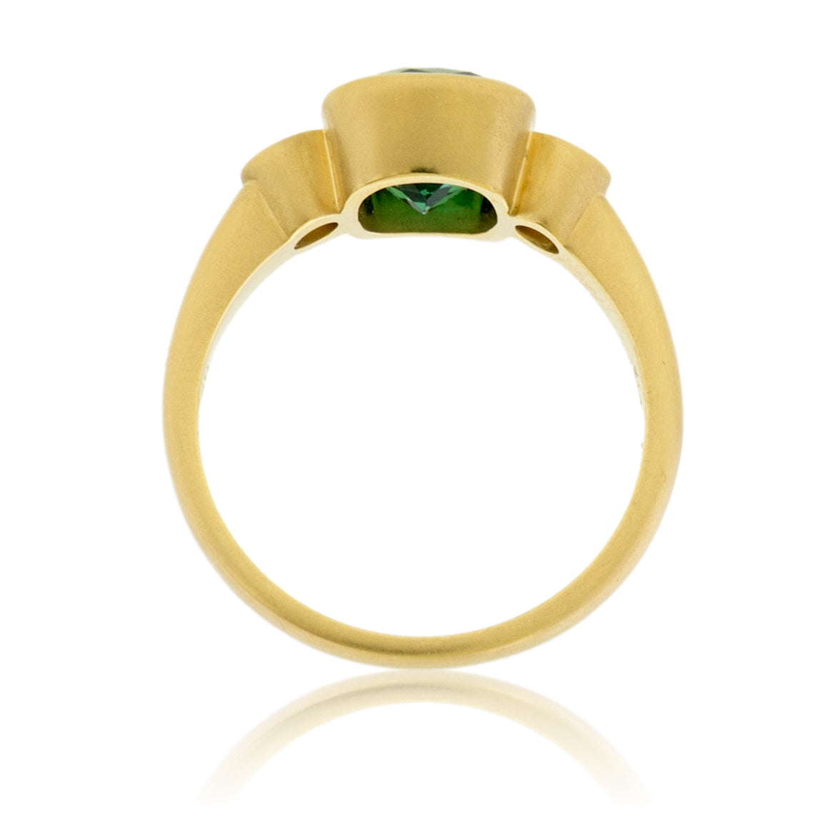 Green Tourmaline & Diamond Bezel Ring