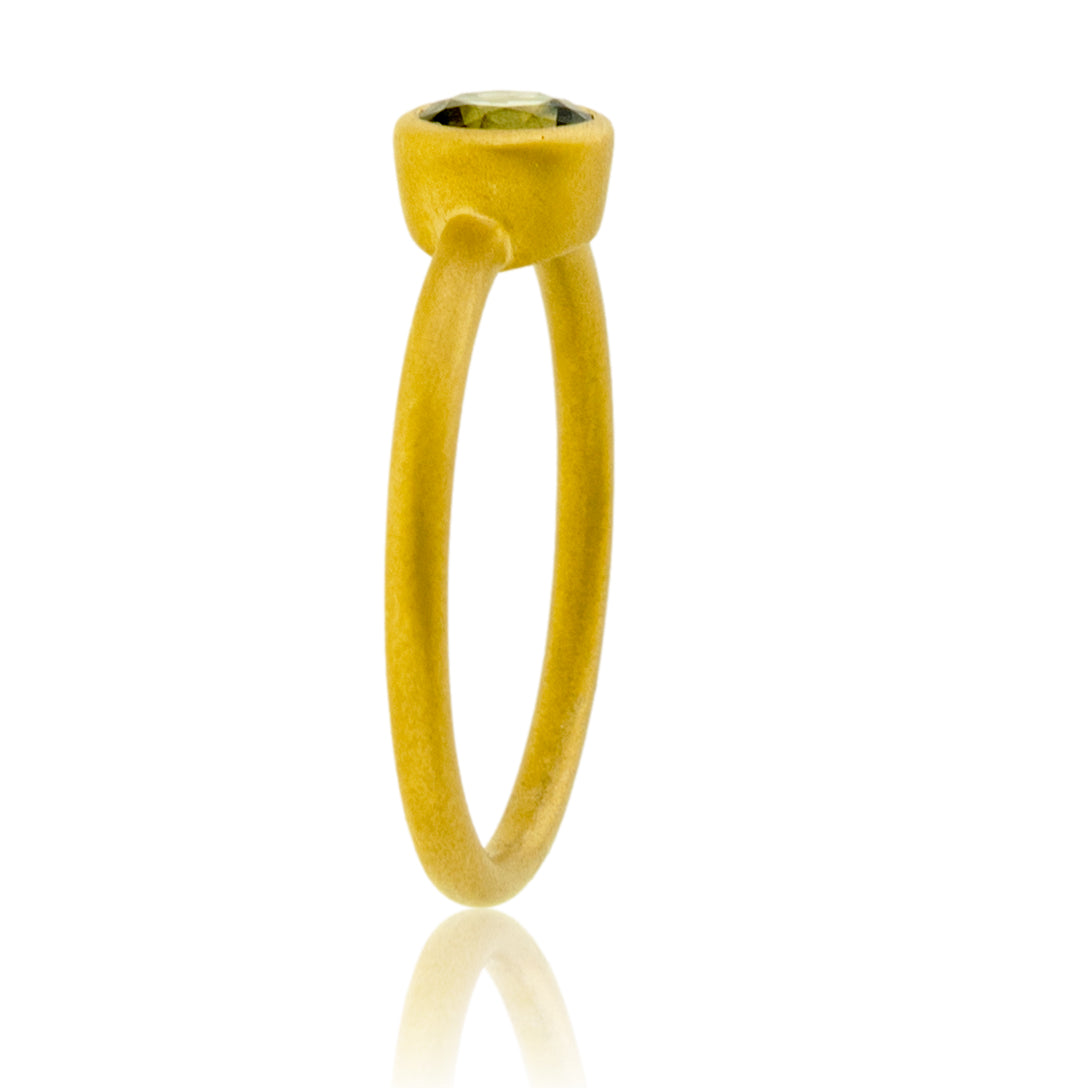 Teal Sapphire Bezel Ring