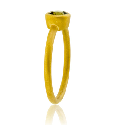 Teal Sapphire Bezel Ring