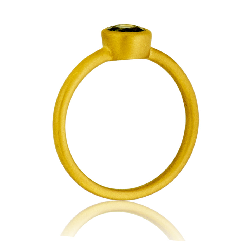 Teal Sapphire Bezel Ring