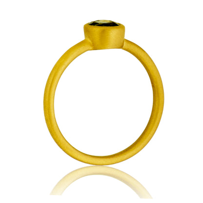 Teal Sapphire Bezel Ring