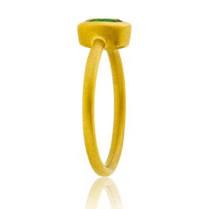 Green Tourmaline Bezel Ring
