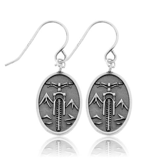 Oval Style Mountain Bike Dangle Earrings