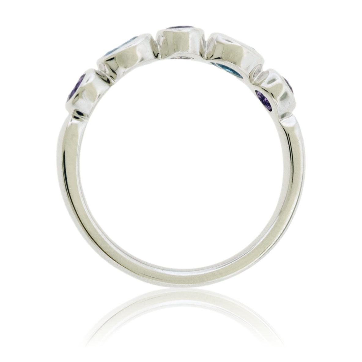 Amethyst & Blue Topaz Bezel Ring