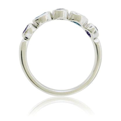 Amethyst & Blue Topaz Bezel Ring