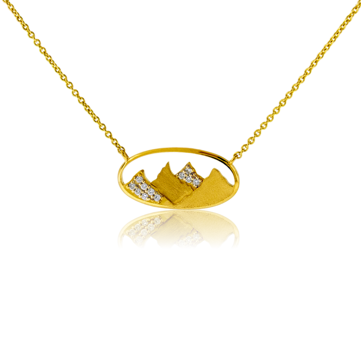 Diamond Oval Mountain Pendant