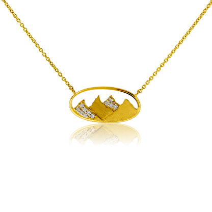 Diamond Oval Mountain Pendant