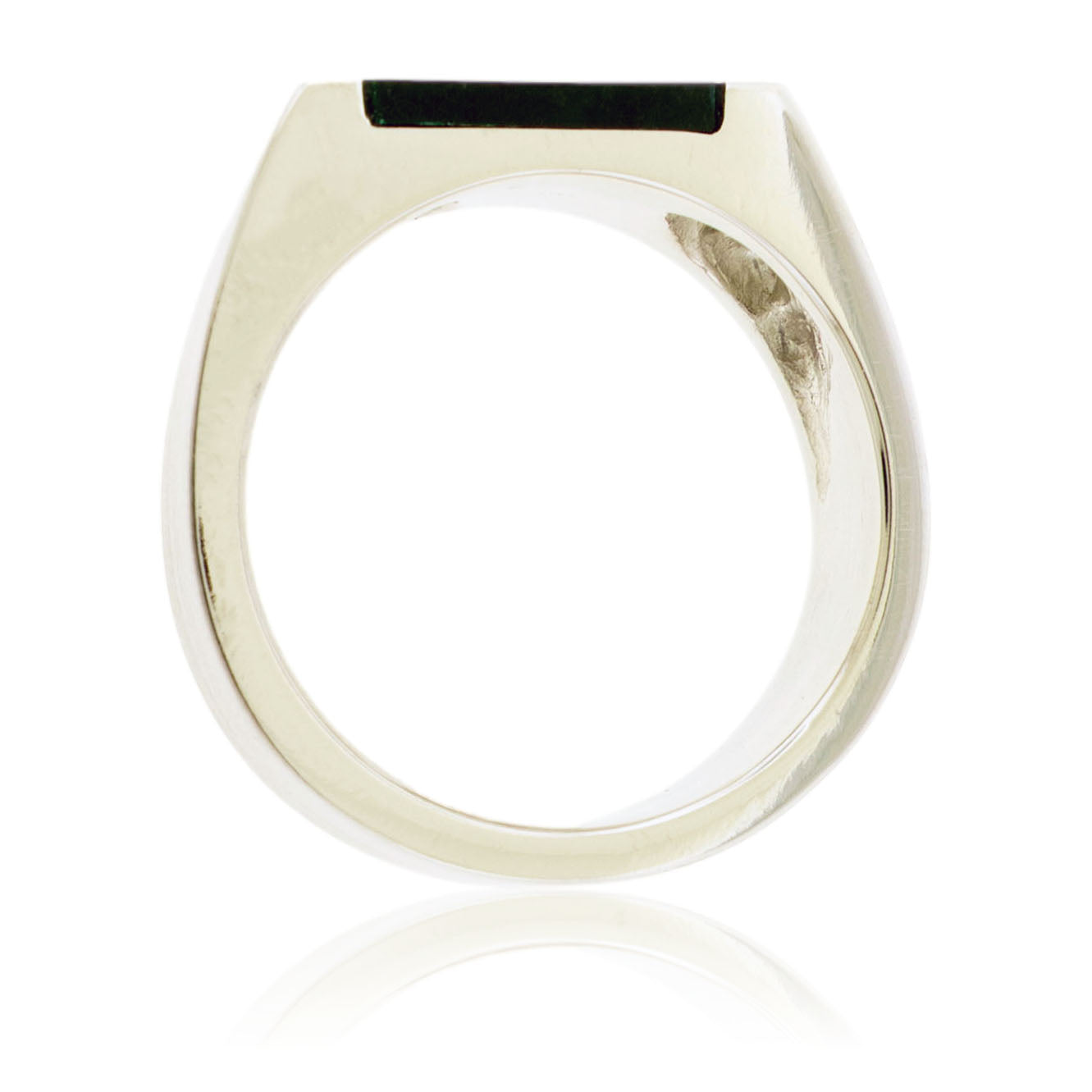 Asymmetric Style Simple Inlay Ring in Sterling Silver