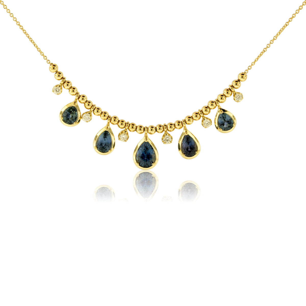 Tear Drop Montana Sapphire Drop Necklace