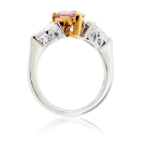 Pear-Shaped Pink Sapphire & Pear Diamond Accented Ring