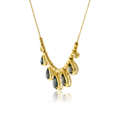 Tear Drop Montana Sapphire Drop Necklace
