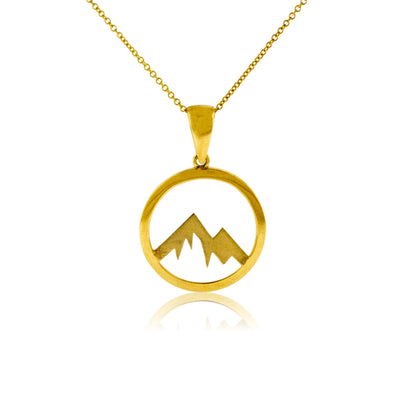 Circle Pendant w/ Jagged Mountain