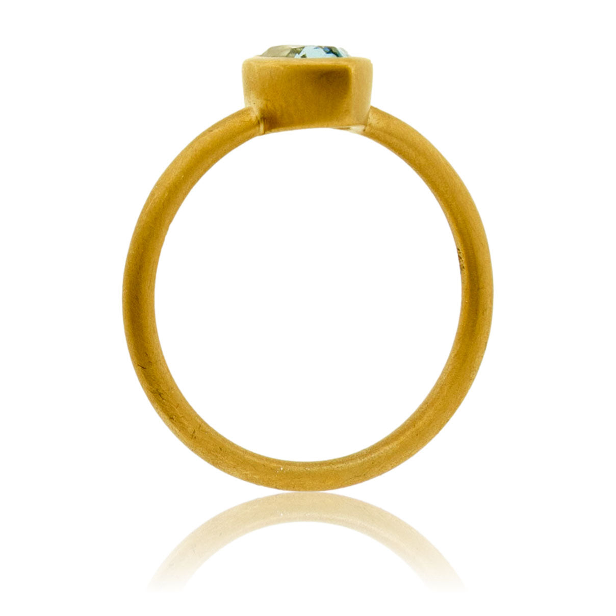 Aquamarine Marquise Bezel Set Ring
