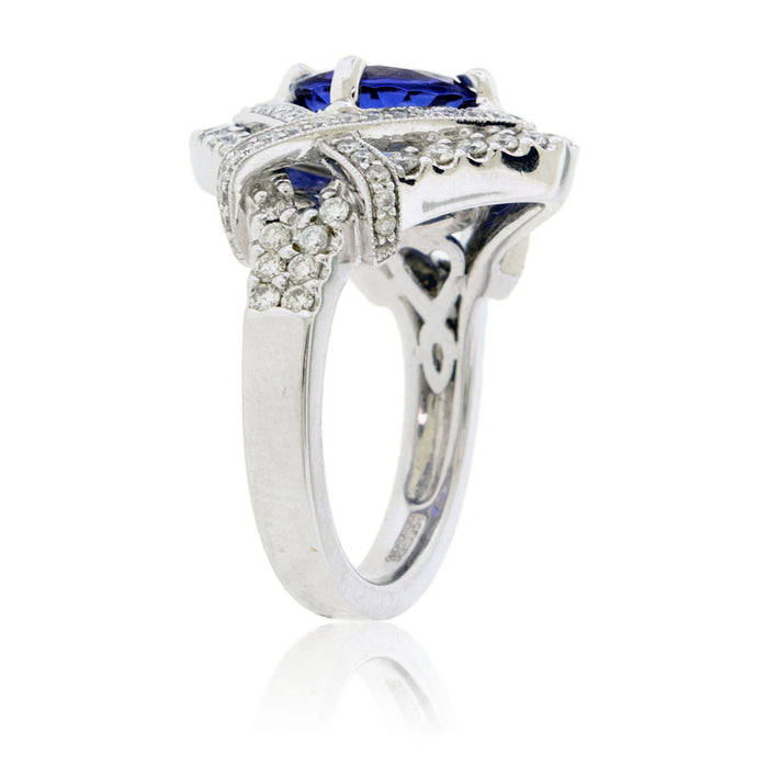 Tanzanite and Diamond Art Deco Style Ring