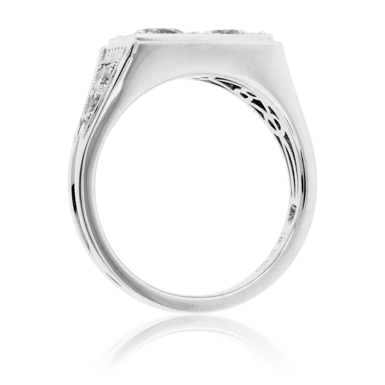 Double Round Center with Diamond Accent Ring