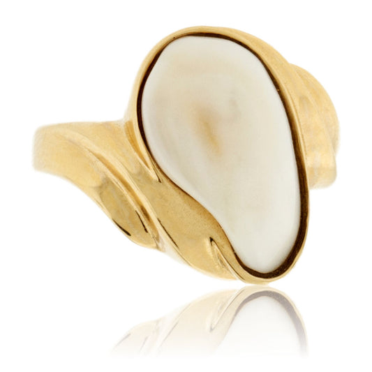 Elk Tooth Ivory Wave Freeform Ring
