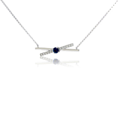 Sapphire & Diamond Necklace w/Chain