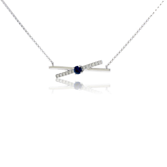 Sapphire & Diamond Necklace w/Chain