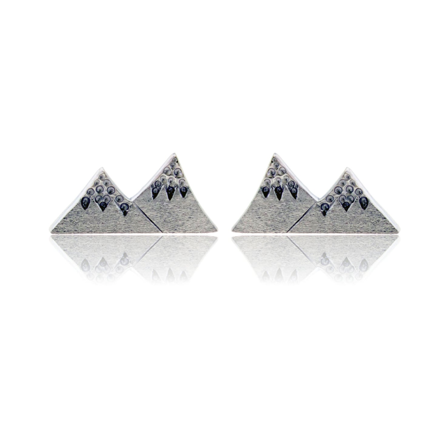 Sterling Silver 2 Peak Mountain Post Earrings