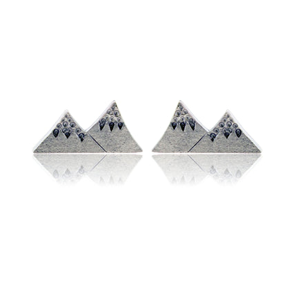 Sterling Silver 2 Peak Mountain Post Earrings