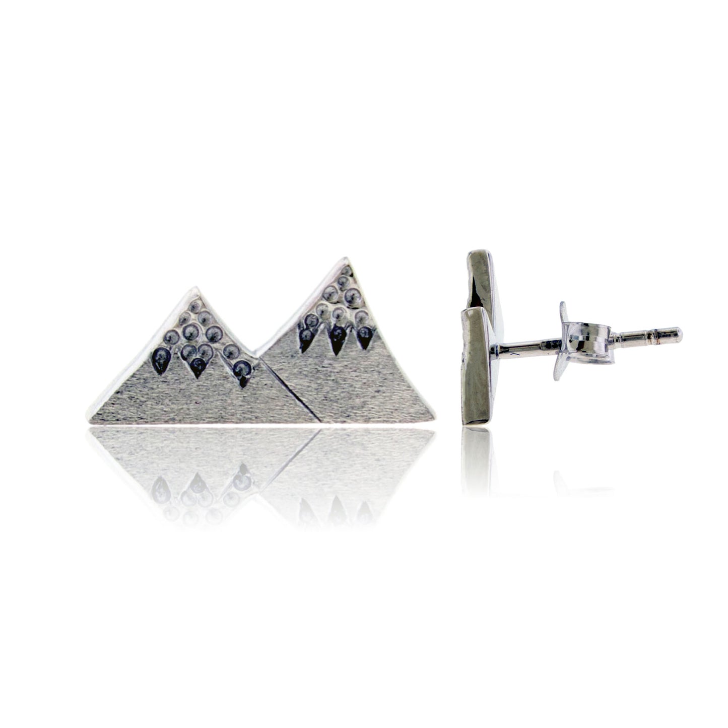 Sterling Silver 2 Peak Mountain Post Earrings