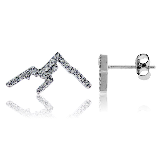 Diamond Mountain Silhouette Stud Earrings