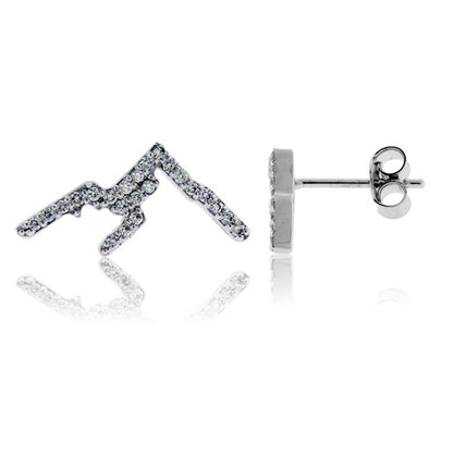 Diamond Mountain Silhouette Stud Earrings