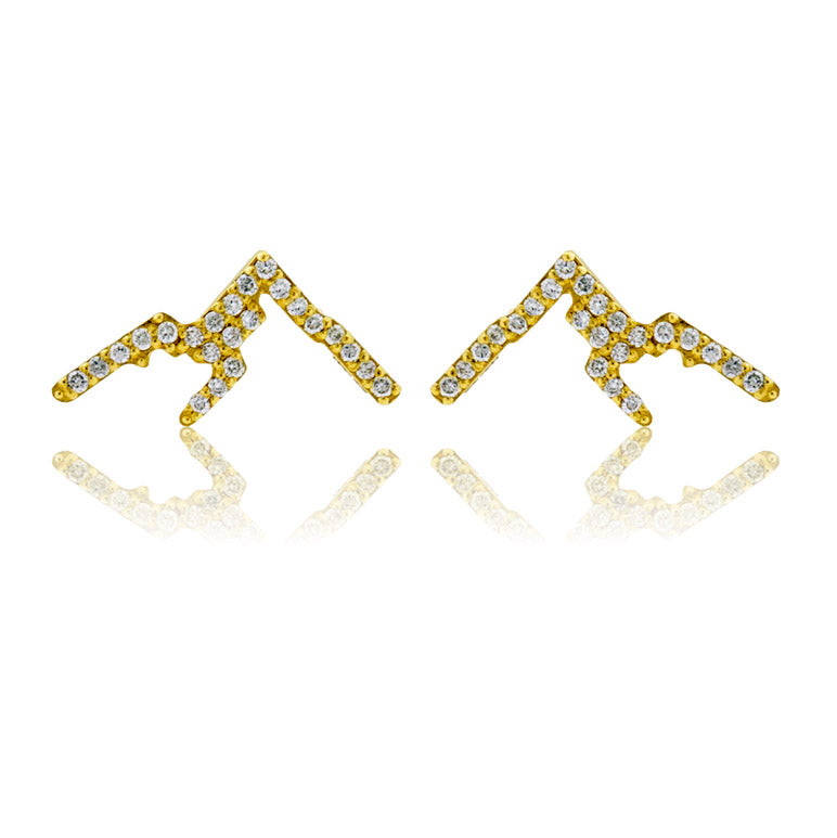 Diamond Mountain Silhouette Stud Earrings